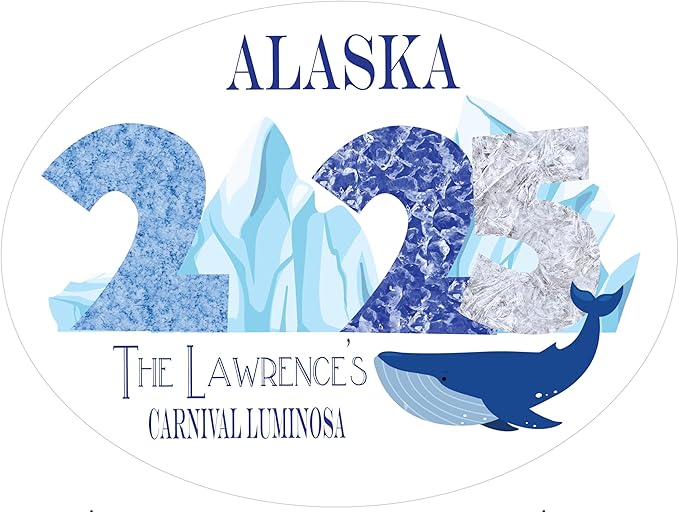 Alaska Iceberg Year Cruise Ship Door Magnet Decoration Personalized, Funny Party Decor -Decorative Magnetic Favors For Fridge, Locker, Whiteboard - Ship Stateroom