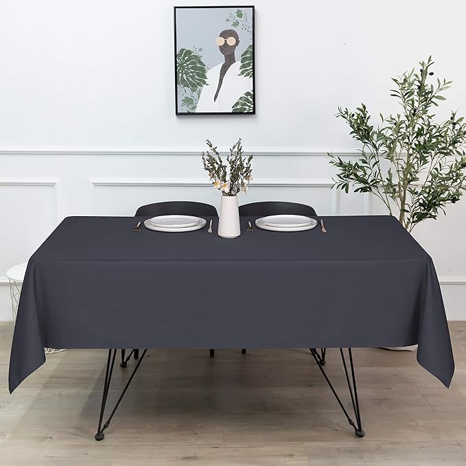 sancua Rectangle Tablecloth - 54 x 108 Inch - Stain and Wrinkle Resistant Washable Polyester Table Cloth, Decorative Fabric Table Cover for Dining Tables, Buffet Parties and Camping, Grey