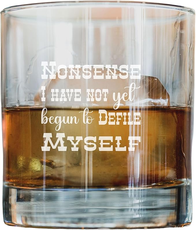 Madi Kay Designs Doc Holliday Quote Engraved Whiskey Glass | Funny and Sarcastic Tombstone Movie Quotes | Personalized Cocktail Glassware for Men 10.5 oz (Two Guns)