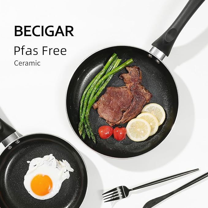 Black Ceramic Pots and Pans Set, 15PCS Nonstick Set Ceramic Cookware Set, Nonstick Pan Pots and Pans Set Non Stick Cookware set