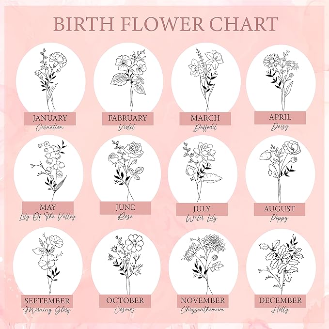 Birthday Gifts For Women, Personalized Skinny Tumblers with Birth Flower I 10 Colors - 20 Oz I Gifts for Women, BPA Free Tumbler Customized with Name
