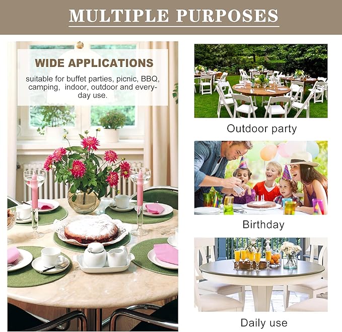 Nasitos 2 Pack Round Table Cloth Protector 60 Inch-Small Round Plastic Table Covers, Waterproof Clear PVC Oil & Spill-Proof Vinyl Circle Tablecloth for Small Coffee Table, Outdoor & Indoor Uses