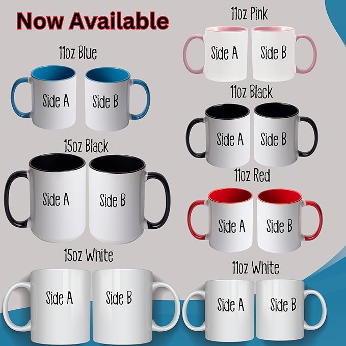 Personalized Coffee Mug, Custom Text, Photo or Company Logo Ceramic Mug, Customized 11oz Coffee or Tea Mug, Personalized Gift with Picture and or Text (White with Red Handle and Inside)