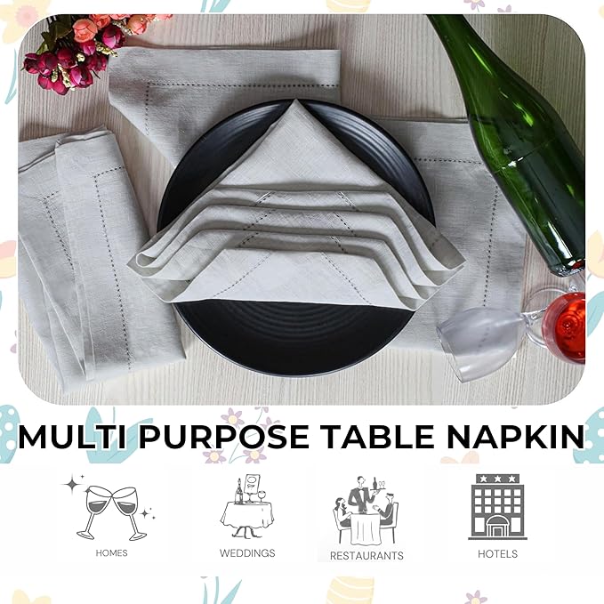 Homidate Cloth Dinner Napkins – Machine Washable Reusable Fabric Napkins for Weddings, Parties & Table Decorations