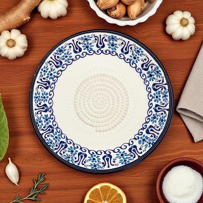 Ceramic Grater Bowl, Garlice Grater Plate, Handmade Ginger Grater, Mincer Bowl for Cheese &Vegetables, Ceramic Decorative Mincer, Hand Dish for Garlic (Sultans Dream)