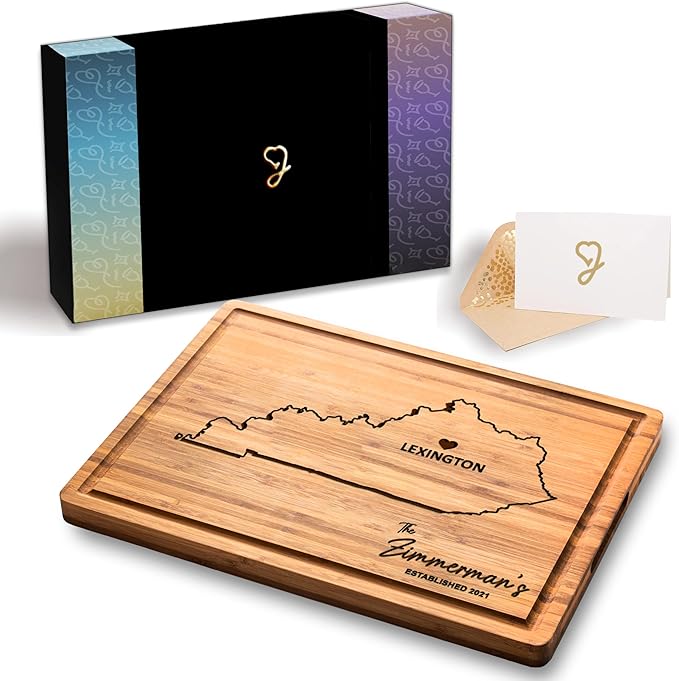 Kentucky Cutting Board Housewarming Gifts, Personalized Destination State Gift, Unique Charcuterie Board for Kitchen, USA Cheese Boards Gift for Host Family