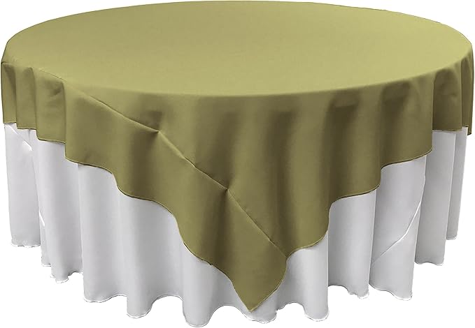 LA Linen Polyester Poplin Washable Square Tablecloth,Stain and Wrinkle Resistant Table Cover 90x90,Fabric Table Cloth for Dinning,Kitchen,Party,Holiday 90 by 90-Inch,Sage Dark,TCpop90x90_SageDrkP39