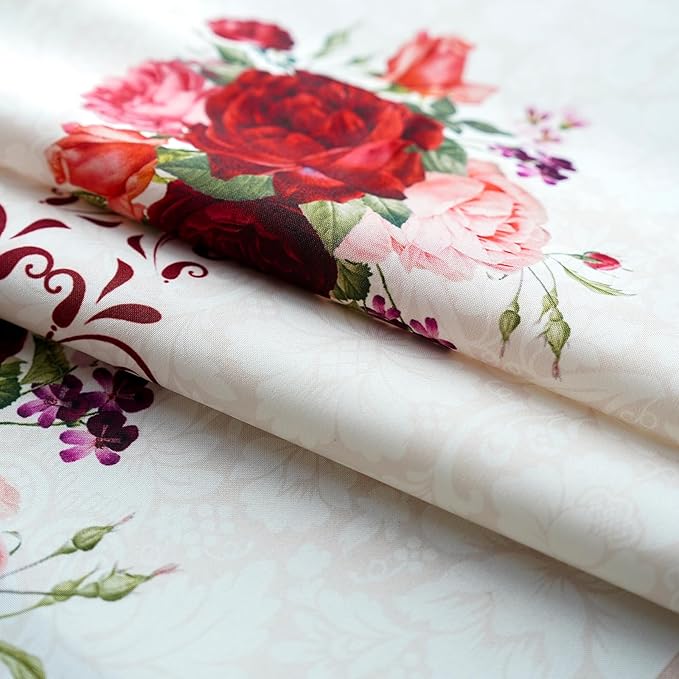SUTAVIA Oval Lace Table Cloth Farmhouse Table Cover Classic Antique Flower Decor Macrame Tablecloth Vintage Decoration for Home Holiday Party Dining Table (Offwhite, Oval, 52"x70")