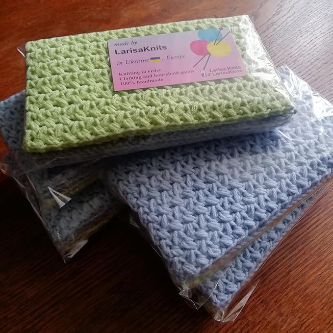 Set 3 Cotton Pastel Dish Rags Crochet Reusable Washcloth Knitted Volume Kitchen Dish Cloth Absorbente Widely Use