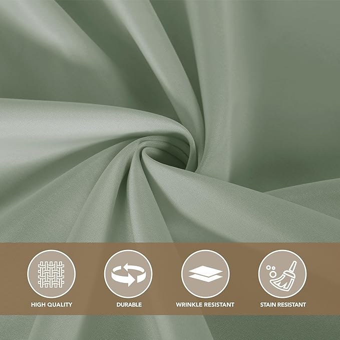 sancua Sage Green Tablecloths for 6 Foot Rectangle Tables, 8 Pack - Washable Polyester Fabric Table Cloth for Wedding Party, Birthday, Banquet Reception, 54x108 Inch