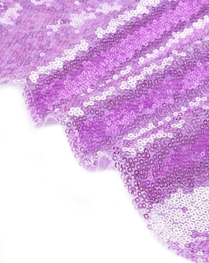 Eternal Beauty Lavender Tablecloth, 90x156 Inch Sequin Rectangle Table Cover for Cake Dessert Exhibition Party Birthday Events