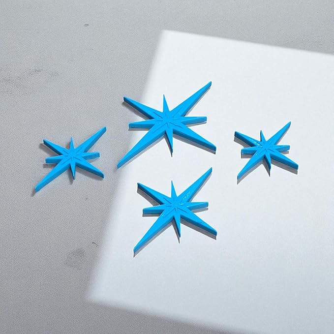 Midcentury Modern Vintage Style Atomic Star Bursts Fridge Magnets Art Refrigerator Kitchen Décor 1960s Retro 50s Home Office MCM (Teal)