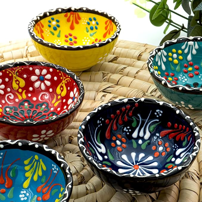 Bridal shower favors, 16 Set of Ceramic Bowls, Wedding Favors for Guests Bulk, Baby Shower Favors Bulk, Mexico Wedding Party Favors, 3.14 inches dimension (Kraft Box)