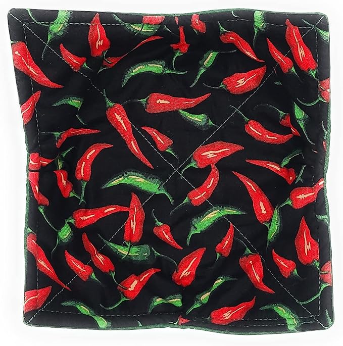 Hot Pepper Microwave Bowl Cozy Southwestern Reversible Microwaveable Potholder Cayenne Chilis Soup Buddy Southwestern Kitchen Linens Chef Teacher Gifts Spicy Food Lover Gift Under 10