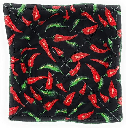 Hot Pepper Microwave Bowl Cozy Southwestern Reversible Microwaveable Potholder Cayenne Chilis Soup Buddy Southwestern Kitchen Linens Chef Teacher Gifts Spicy Food Lover Gift Under 10