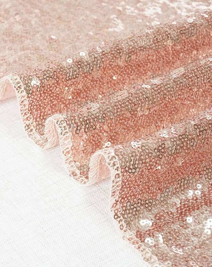 Eternal Beauty Rose Gold Tablecloth, 50x50 Inch Square Rectangle Table Cover for Valentines Cake Dessert Exhibition Party Birthday Events