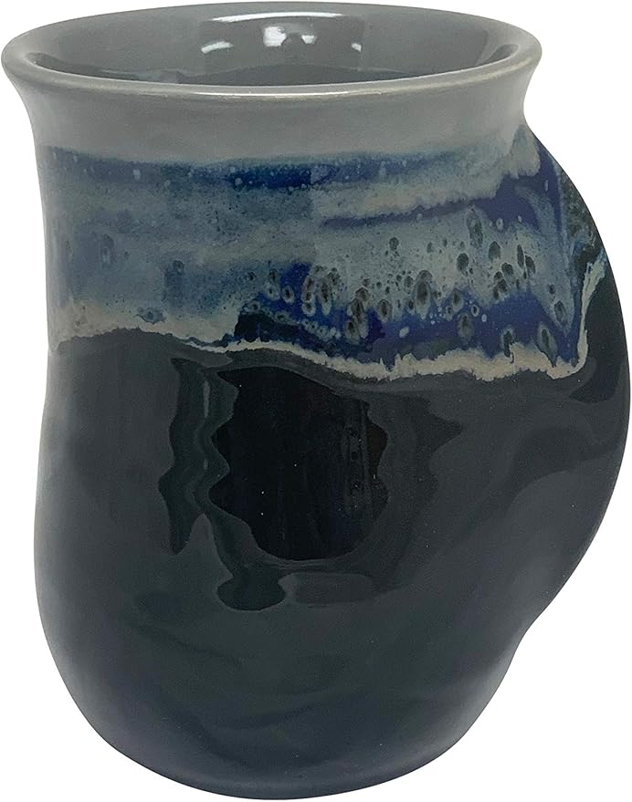Clay in Motion Handwarmer Mug (Left Hand, Stormy Night)