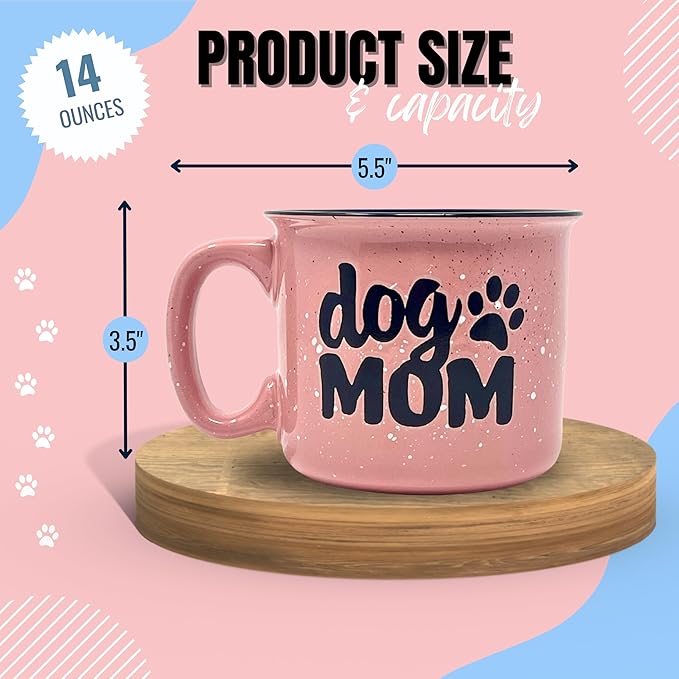 Dog Mom and Dog Dad - Cute Funny 15 oz Coffee Mug Gift Set for Dog Lovers, Dog Parents - Fur Mama - Unique Fun Gifts for Pet Lovers - Large Sturdy Ceramic Travel Coffee Cups & Mugs with Quotes