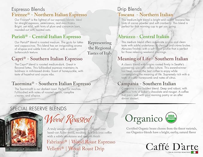 Caffe D'arte Meaning of Life Whole Bean Coffee – Medium Dark Roast, Rich & Well-Balanced Flavor with Great Aroma, Crafted for Drip Brewing, Fresh Roasted in Seattle - 5 Pounds