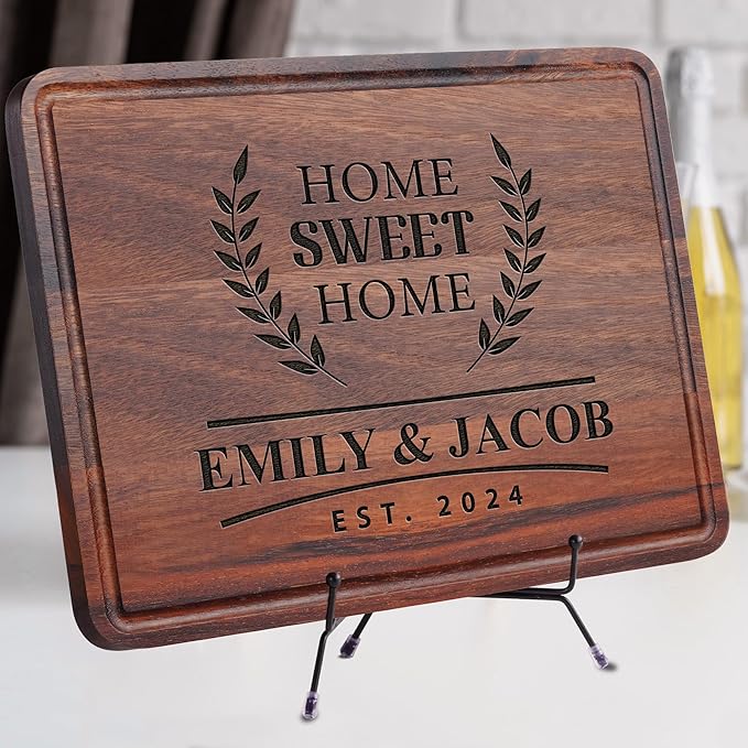 Custom Wood Cutting Board Decor, Personalized House Warming Gifts New Home Couple, Personalized Signs for Home Decor, Trending Custom Closing Gifts for Home Buyers, Cool Gifts for Couples, Anniversary