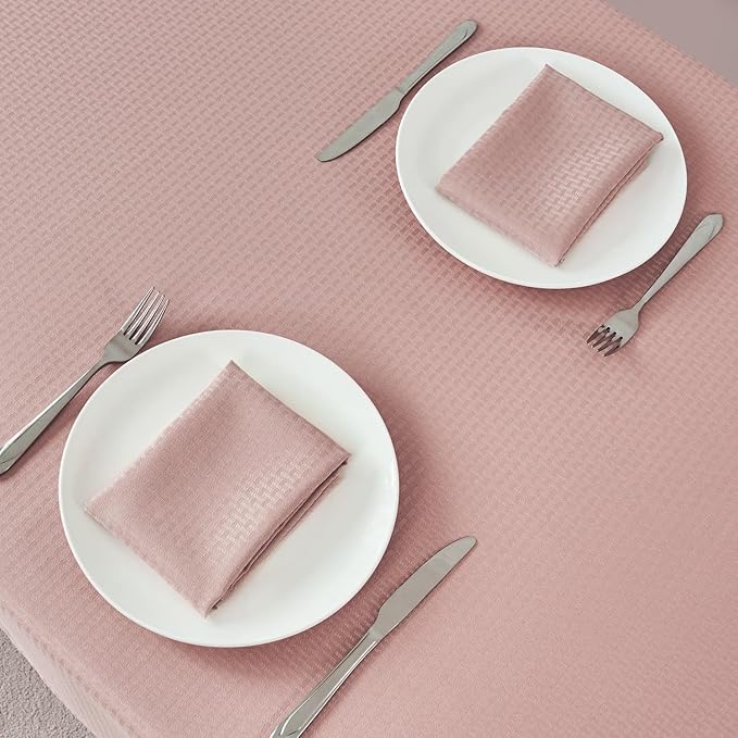 maxmill Cloth Napkins Weaved Texture Pattern Soft Comfortable and Luxury Serviette for Restaurant Family Dinners Weddings Parties and Banquets Set of 4 Pieces, 20 x 20 Inch Pale Blush
