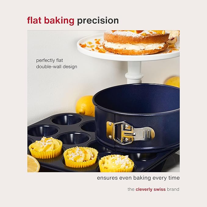 Zyliss E980192 Non-Stick Baking Sheet | Carbon Steel | Dark Blue | Baking Tin/Bakeware/Roasting | Dishwasher Safe | 5 Year Guarantee