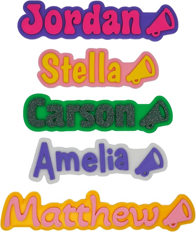 Custom Magnets for Fridge and Locker – 3D Printed Two-Color Name Design with Cheerleading Icon – Personalized Magnets with Strong Grip & Made of Durable PLA