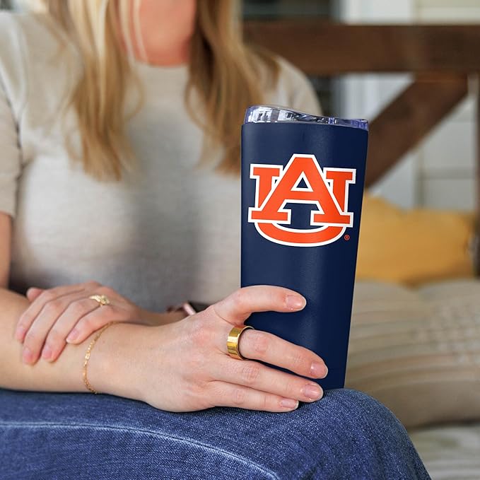 Logo Brands NCAA 20 oz Powder Coat Stainless Tumbler -Double-Wall Insulated Everday Tumbler for Hot or Cold Drinks, High Lip Lid, Team Color