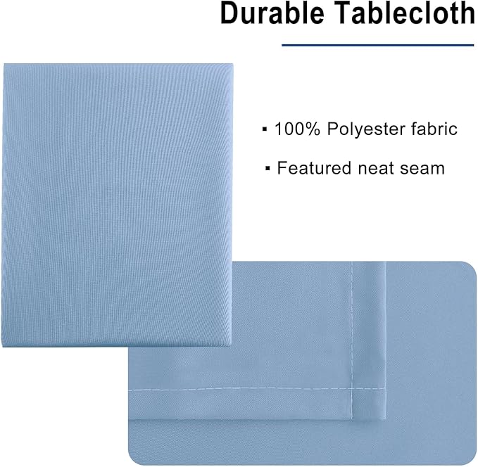 Hiasan Dusty Blue Rectangle Tablecloth - Waterproof Spillproof and Wrinkle Resistant Washable Polyester Table Cloth for Dining Party, 52 x 70 inch