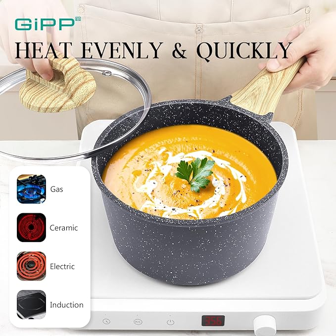 GIPP 22 Piece Pots and Pans Set No stick- Nonstick Ceramic Cookware Sets, Non-toxic Healthy Kitchen Cooking Set/Frying Pans Set, Dishwasher Safe, PFAS PTFE PFOA PFOS Free
