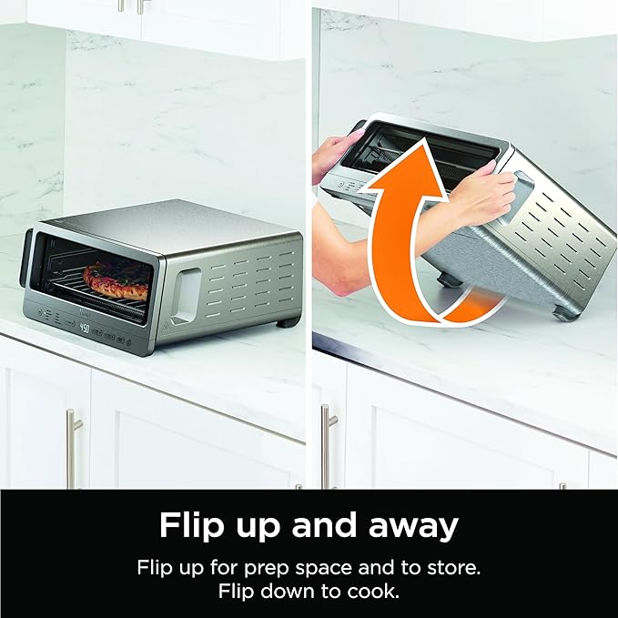 Ninja Toaster Oven & Air Fryer, 8-in-1 Functionality, Large Capacity, Air Fry Basket, Sheet Pan, Wire Rack & Removable Crumb Tray, Stainless,1800 watts, SP151