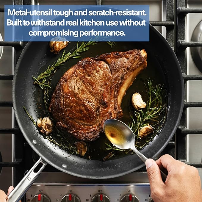 Misen Carbon Nonstick™ Frying Pan – Carbon Steel Pan, Naturally Nonstick No-Coating Surface, Ultra-Durable & Oven-Safe, Induction & Gas Compatible - 10 Inch