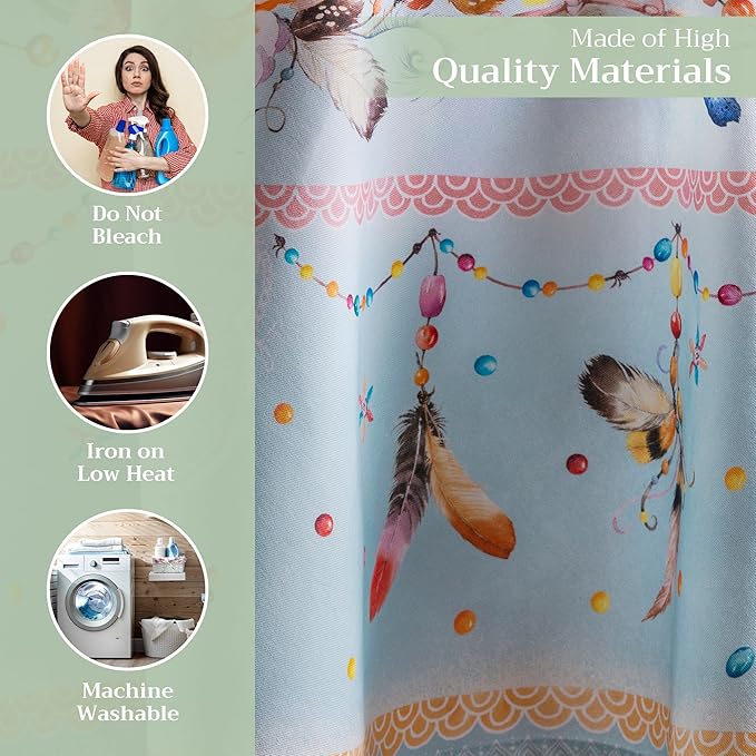 Maison d' Hermine Table Cloth Round Table 100% Cotton 63 Round Inches Tablecloth Reusable Decorative for Dining Room Farmhouse Home Valentines Day Decorations Spring Summer - Ibiza - Blue