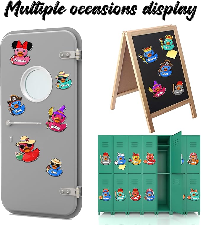 Custom Christmas Duck Cruise Door Magnets Fun Duck Cruise Door Decorations Ducky Magnets Stickers Decals Magnetic Reusable Cruiser Ship Magnet for Doors Car Fridge Refrigerator Birthday Kitchen Decor