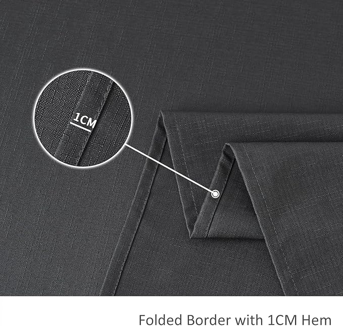 maxmill Rectangle Slubby Textured Tablecloth Waterproof Spillproof Wrinkle Free Table Cloth, Kitchen Dining Room Decoration, Fabric Table Cover for Outdoor and Indoor Use, 52 x 70 Inch, Charcoal
