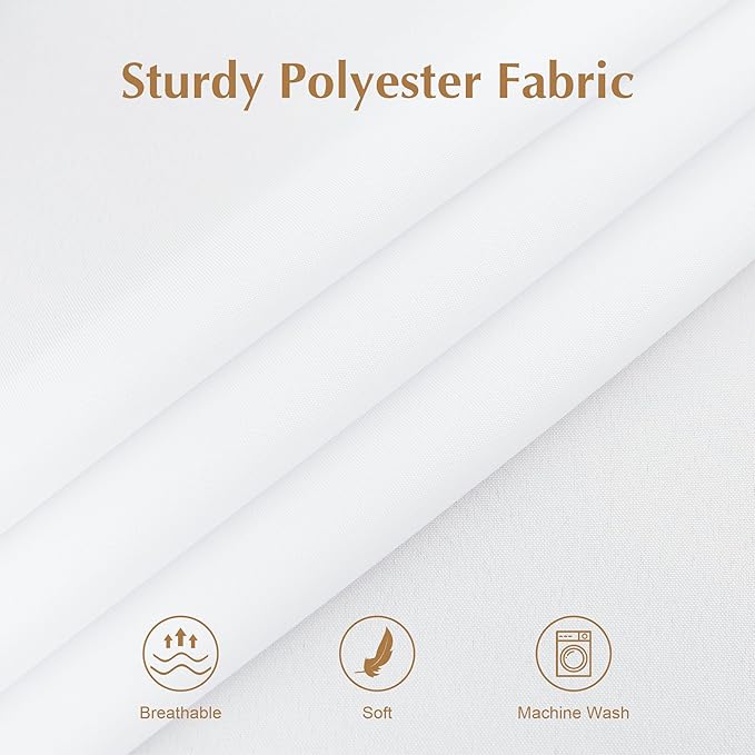 2 Pack Square Table Cloth 52X52 Inch White Washable Fabric Tablecloth Polyester Solid Dining Table Cover for Birthday Party Dinner Holiday Outdoor Indoor