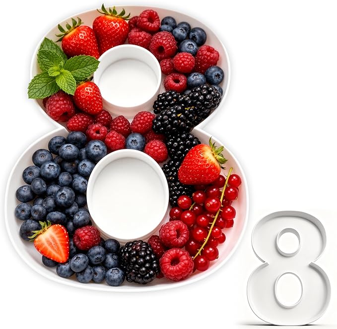 10" Reusable Plastic Box Form Tray Display for Treats, Charcuterie, Cake Pop, Candy, Charcuterie, Custom Charcuterie Letters Fillable - Reusable Letter Box - (White Plastic, 8)