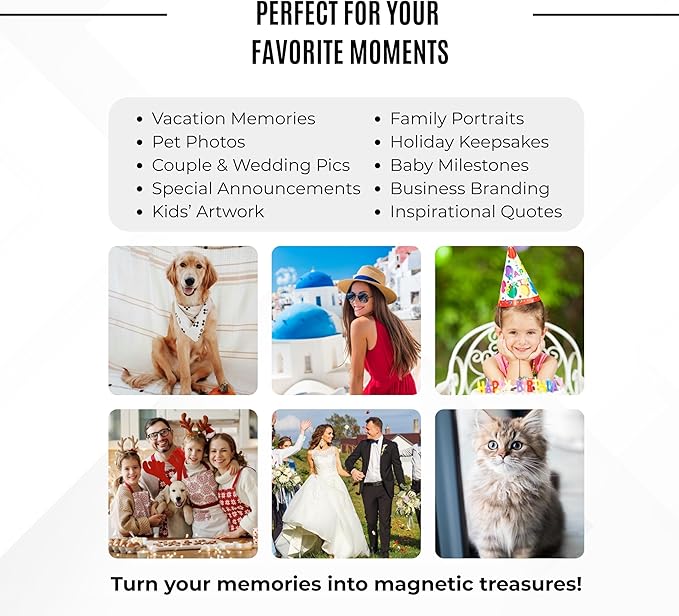 Set of 4 Handmade Custom Photo Refrigerator Magnets (2"x2") – Add Your Photo – Full Color Personalized Picture Magnets – Personalized Gifts – Office and Kitchen Locker Magnets - Strong Hold