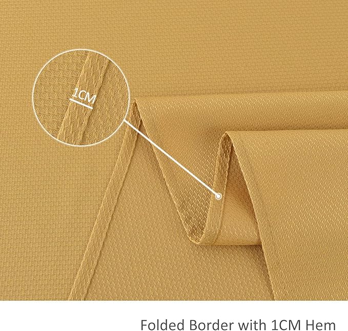 maxmill Textured Rectangular Tablecloth Water Resistance Antiwrinkle Spillproof Soft Jacquard Table Cloth for Dining Room, Buffet Banquet Parties and Holiday Dinners, 60 x 104 Inch, Ochre Yellow