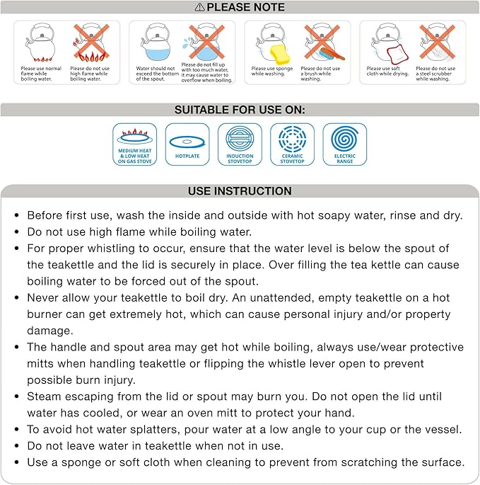 Whistling Tea Kettle for Stove Top Enamel on Steel Teakettle, Supreme Housewares Tennis Design Teapot Water Kettle Cute Kitchen Accessories Teteras (1.6 Quart, Tennis)