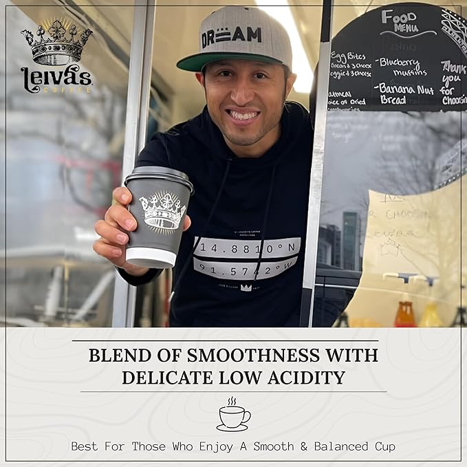 Leiva’s Breakfast Blend Medium Roast Coffee, Roasted to Order, Small Batch Guatemalan Beans – Organic Single Origin Coffee Ground - Low Acidity Medium Roast for Drip & French Press Brews (2 Pack)