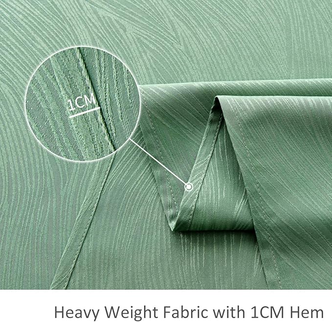 maxmill Jacquard Table Cloth Swirl Pattern Spillproof Wrinkle Resistant Heavy Weight Soft Tablecloth for Kitchen Dinning Tabletop Outdoor Picnic Rectangle 52 x 70 Inch Sage Green