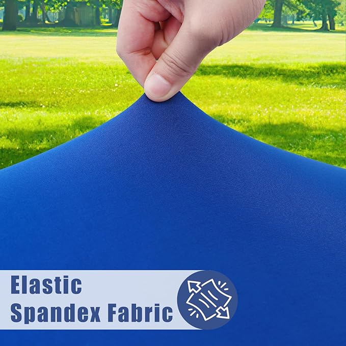 Round Spandex Tablecloth, Elastic Fitted Waterproof Tablecloths for 31"-35" Tables, Stretch Washable Picnic Table Cover for Camping, Dining, Indoor and Outdoor, Blue