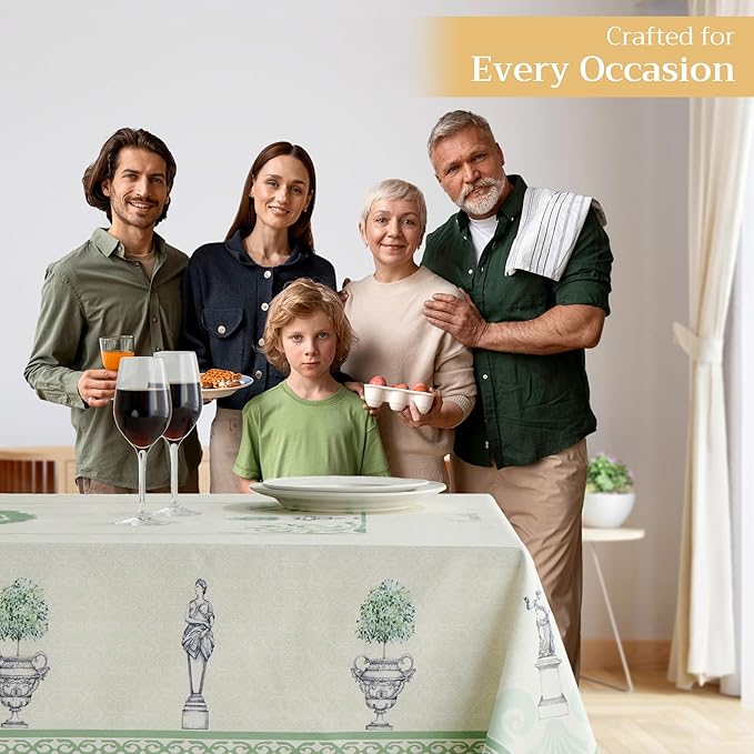 Maison d' Hermine Table Cloth Rectangle Table 100% Cotton 60 x 120 Inches Tablecloth Reusable Decorative for Dining Room Farmhouse Home Valentines Day Decorations Spring Summer - Jardin Du Roy