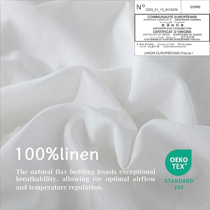 EVERLY 100% Pure Linen Round Tablecloths 80Inch Round Machine Washable Tablecloth for Thanksgiving,Decorative Halloween,Buffet Parties,Picnic,Events,Weddings and Restaurants-White