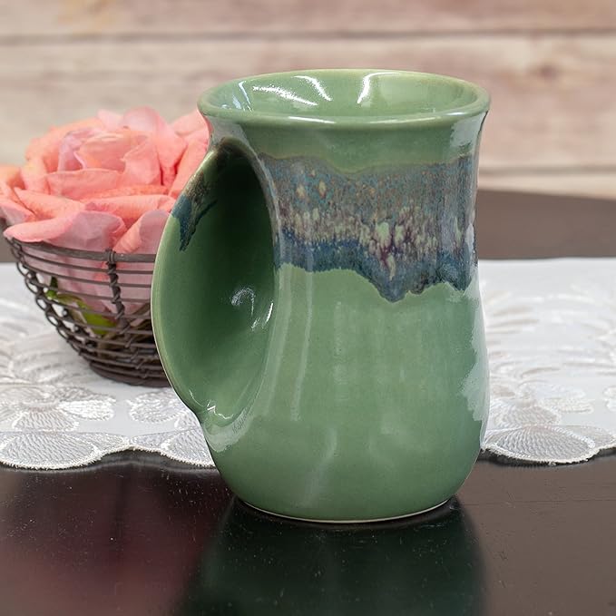 Clay in Motion Handwarmer Mug (Left Hand, Misty Green)