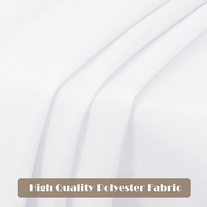 sancua 10 Pack White Tablecloth 60 x 84 Inch, Rectangle Table Cloth for 4ft Tables - Stain and Wrinkle Resistant Washable Polyester Table Cover for Dining Wedding Banquet Party Buffet Restaurant