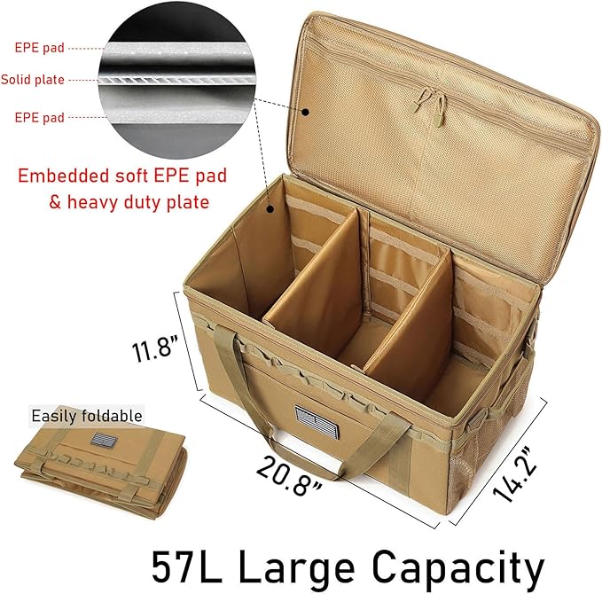 Tactical Camping Storage Bag Utility Tote Bag Camping Kitchen Organizer with Axe Holder & Shoulder Strap
