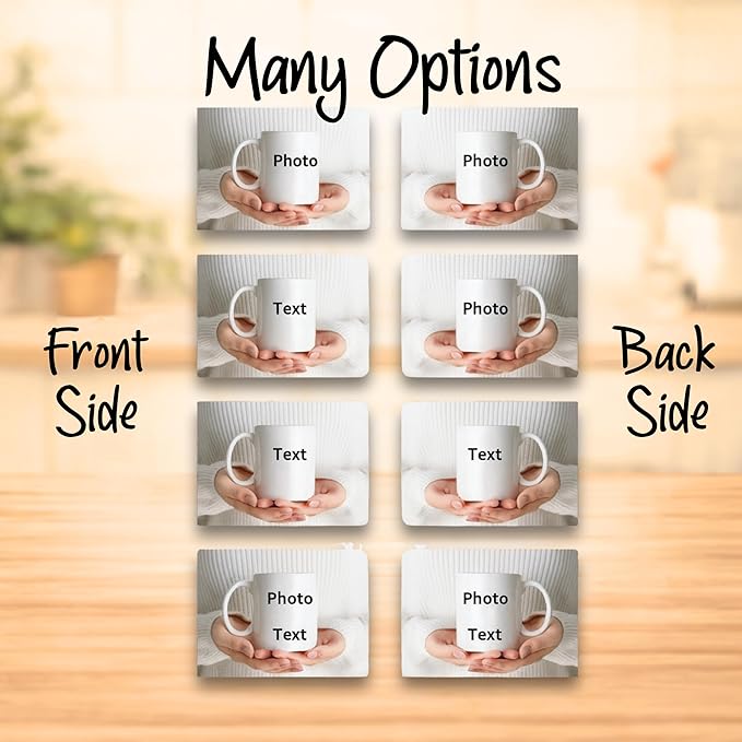 Personalized Photo Coffee Mug – Custom Picture, Text or Company Logo – Unique Gift for Mom, Dad, Friends, Pets – Birthday, Christmas, Anniversary – 11oz Ceramic Mug (Dishwasher & Microwave Safe)