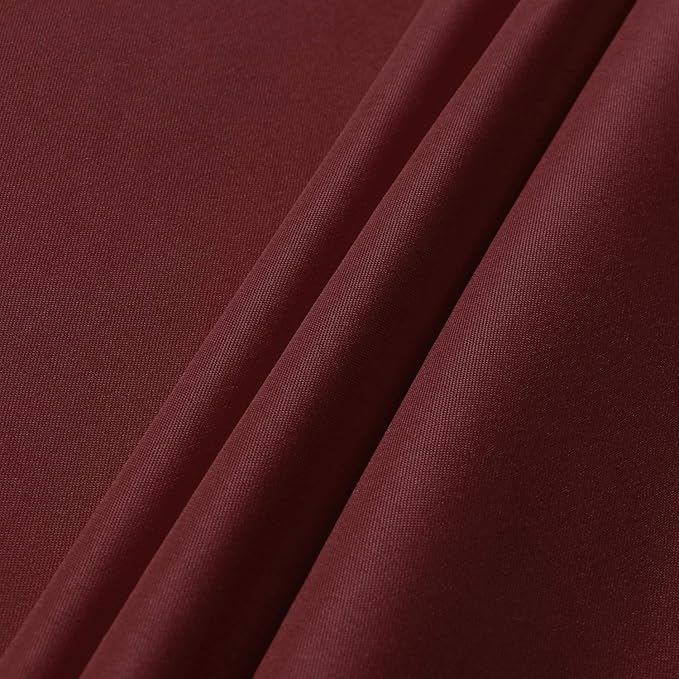 sancua Round Tablecloth - 108 Inch - Water Resistant Spill Proof Washable Polyester Table Cloth Decorative Fabric Table Cover for Dining Tables, Buffet Parties and Camping, Burgundy